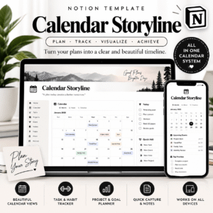 Calendar Storyline Notion Template Mockup