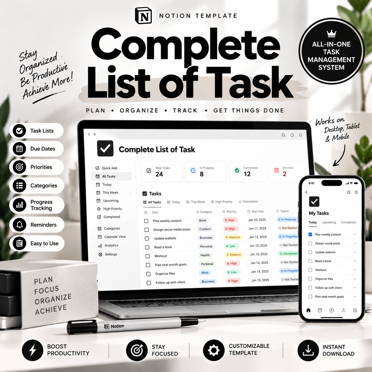 Complete Task List Notion Template