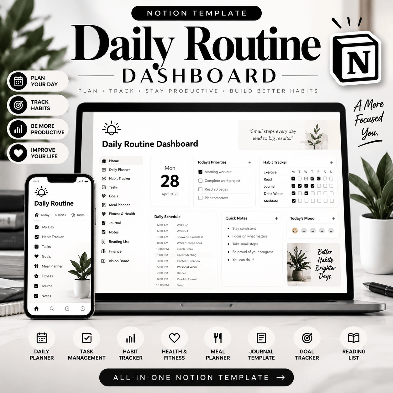 Daily Routine Notion Dashboard