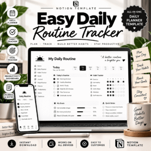 Easy Daily Routine Tracker Template