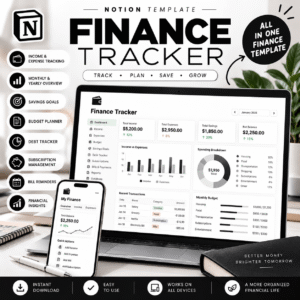 Finance Tracker Notion Template Mockup
