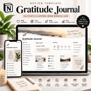 Gratitude Journal Notion Template Canvas
