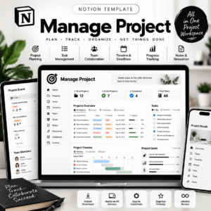 Manage Project Management Template Mockup