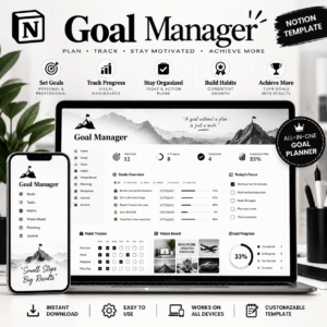 Notion Goal Manager Template Mockup