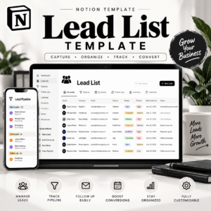 Notion Lead List Template Mockup