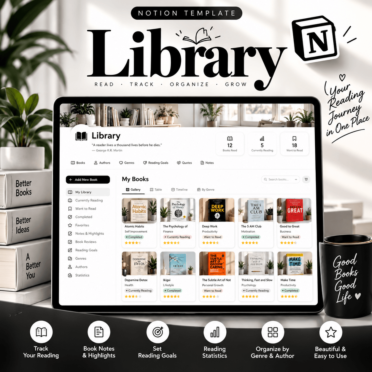 Notion Library Reading Dashboard