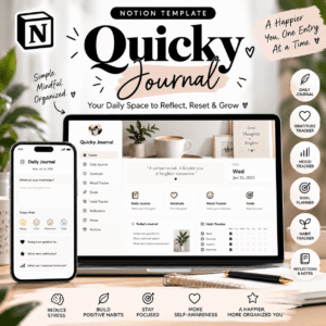 Quicky Journal Notion Template Mockup