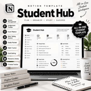 Student Hub Notion Template Mockup