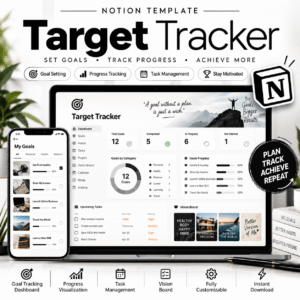 Target Tracker Notion Template Mockup
